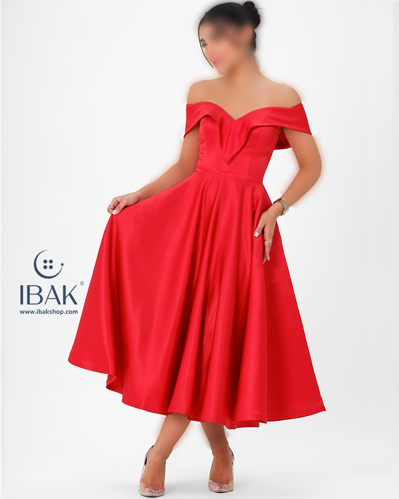 پیراهن زنانه یقه کاپ میدی IBAK