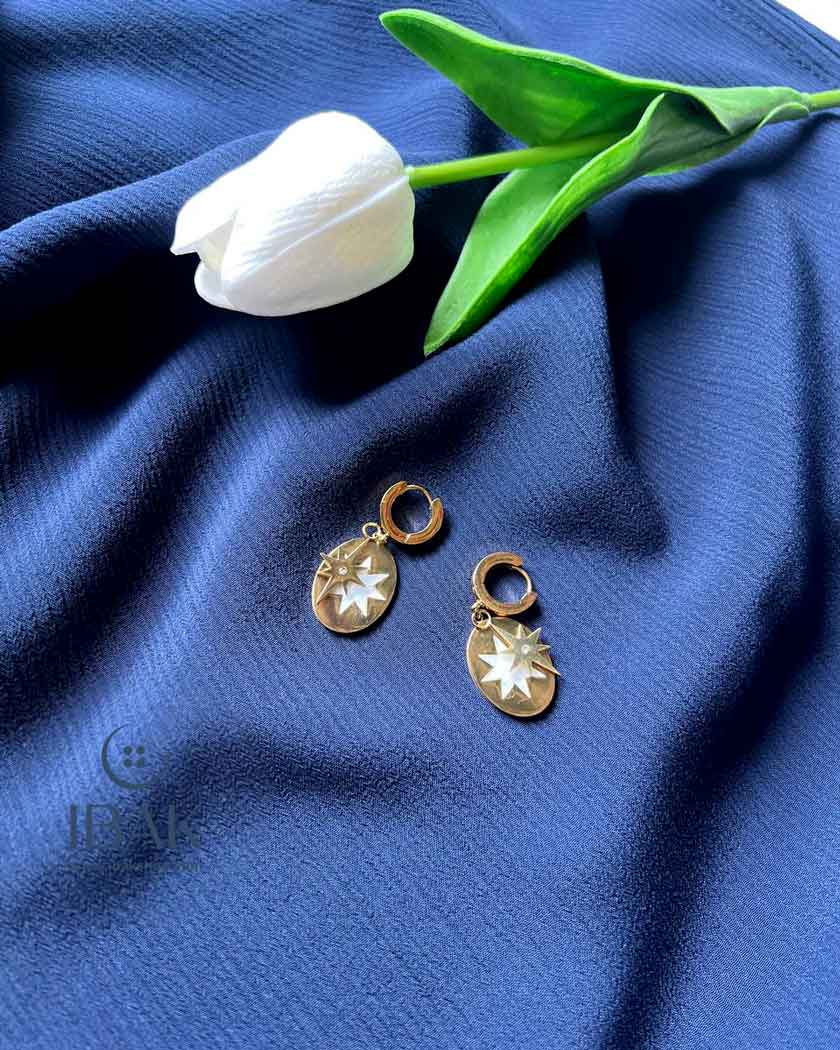 گوشواره گل و ستاره بیضی