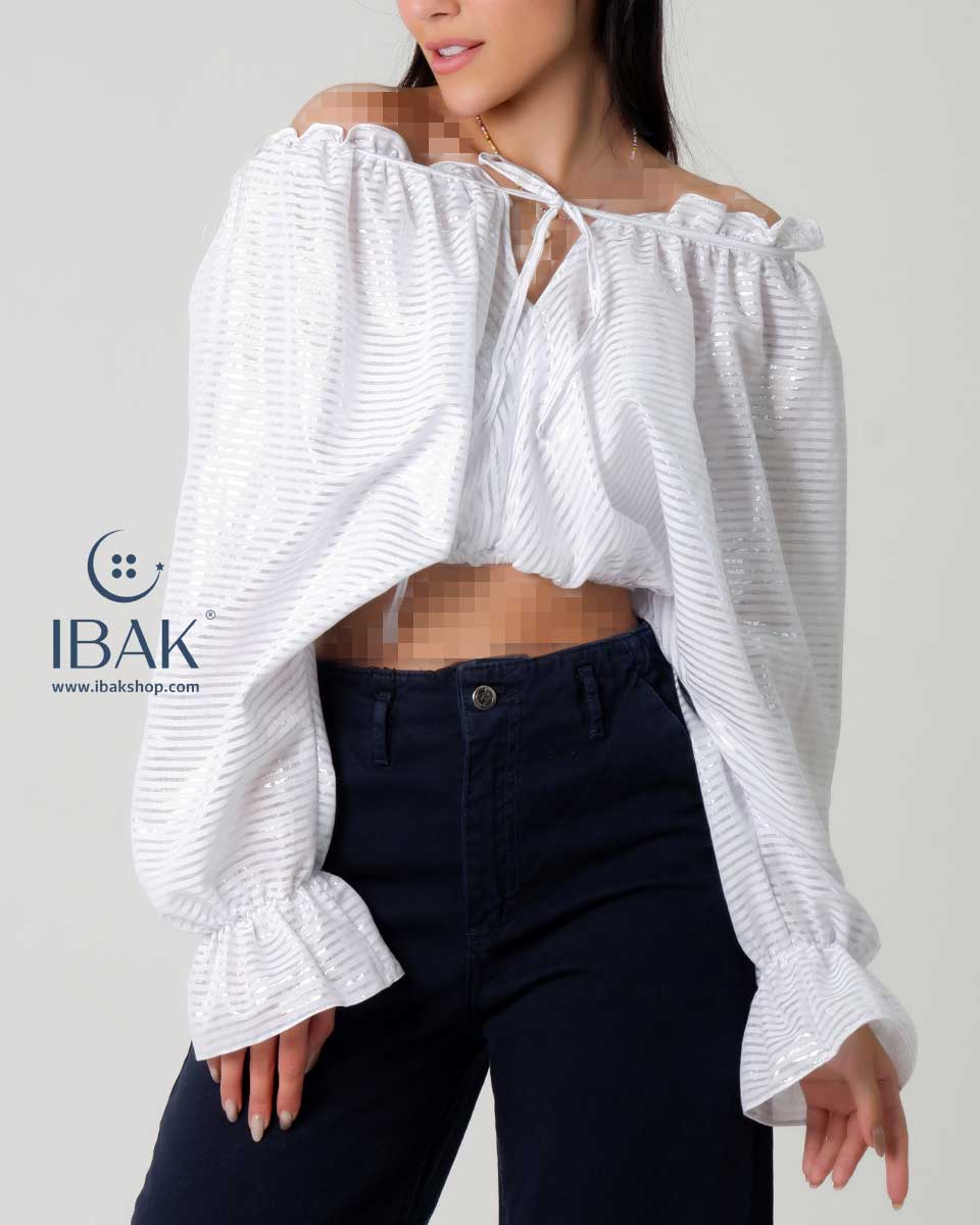شومیز زنانه یقه گره -ibk-