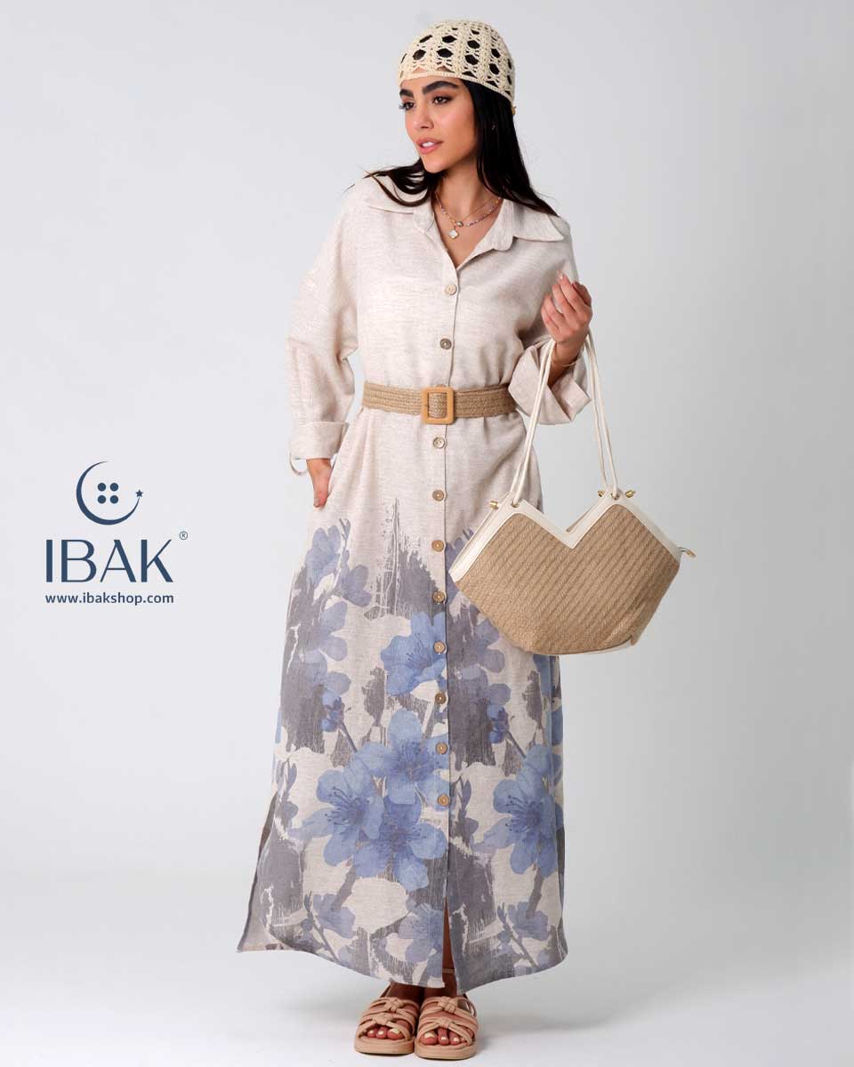 پیراهن مانتویی نیلوفر-ibak